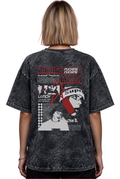 Billie Eilish Singer Printed Unisex Oversized Vintage Washed T-Shirt