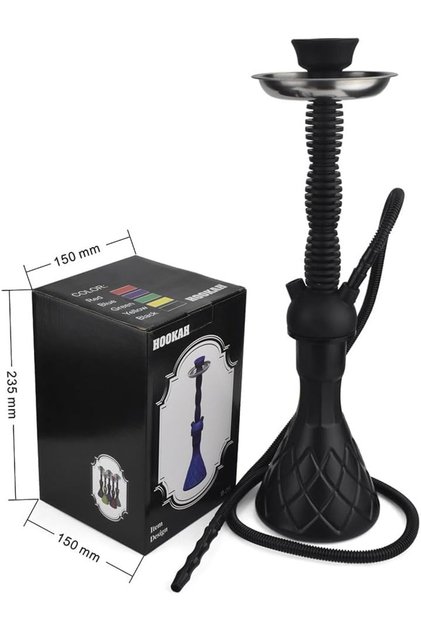 German Lightweight Portable Plastic & Silicon Hookah Set | Premium Luxury Shisha (Black)