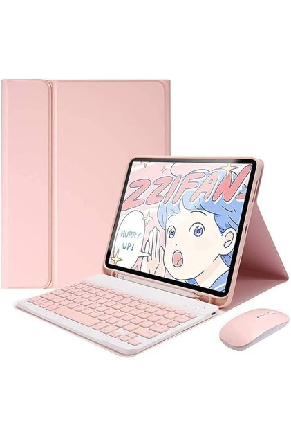 حافظة لوحة مفاتيح مع ماوس لجهاز iPad Mini 6، لجهاز iPad Mini 2021، بلوتوث لاسلكي قابل للفصل