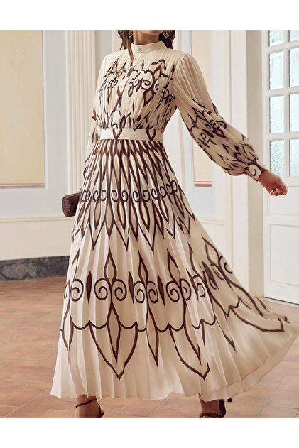 Rochie lunga, crem