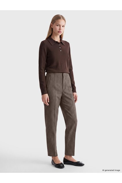 Rmz Gi̇yi̇m Farkiyla High Waist Pleated Women's Fabric Trousers