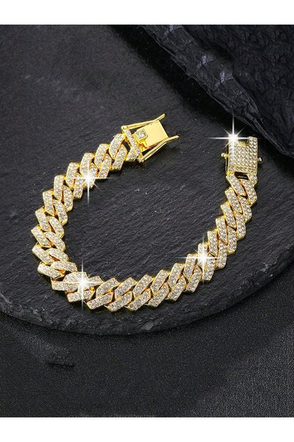 Gold Embellished Link Chain Bracelet