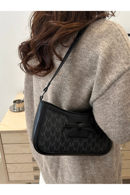 Bow Detail Printed Shoulder Bag