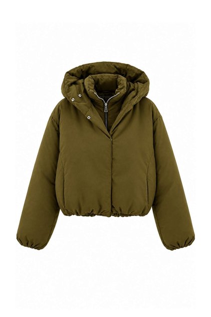 Haki Oversize Kalıp Kapüşonlu Şişme Mont TWOAW27MO00119