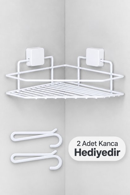 Lifetime Rustproof Adhesive White Bathroom Shelf Bathroom Organizer Bathroom Organizer Shampoo Rack