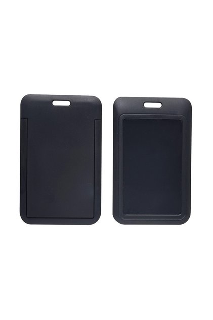 black 1 Pcs Sliding ID Badge Holder with Clear Window,ID Card Protector for Office,School,Great Gift