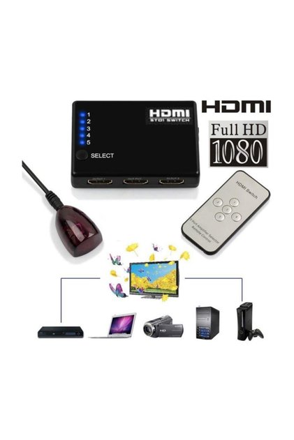 Es-line Kumandalı 5 Port Full Hd 1080p Hdmı Switch 3d V1.4