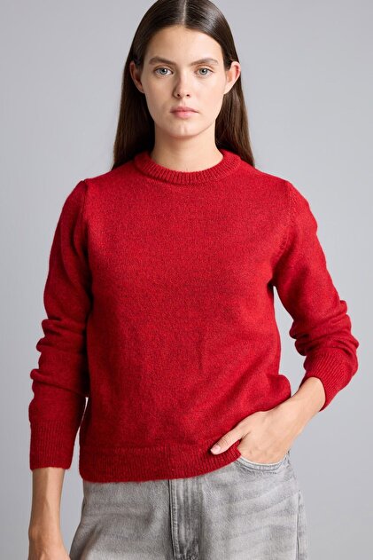 Regular Fit Crew Neck Basic Wool Blend Sweater H9438Ax26Wn