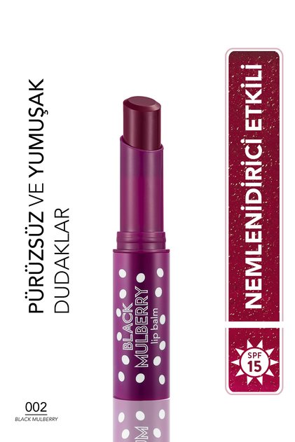 Shea Ve Kakao Yağı Içeren Renkli Dudak Nemlendiricisi (KARADUT) - Lip Balm - 8690604555376