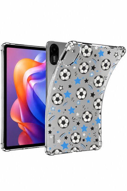 Redmi Pad 2 Uyumlu Köşe Korumalı Darbelere Karşı Dayanıklı Desenli Şeffaf Silikon Kılıf