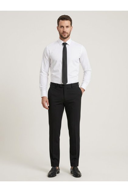 Erkek slim Fit Likralı Siyah Pantolon – İtalyan Kesim, Esnek Nefes Alabilen Premium Kumaş İnce İşçilik Özel kalıp Yeni Sezon Günlük, Ofis, Düğün ve Özel Davet