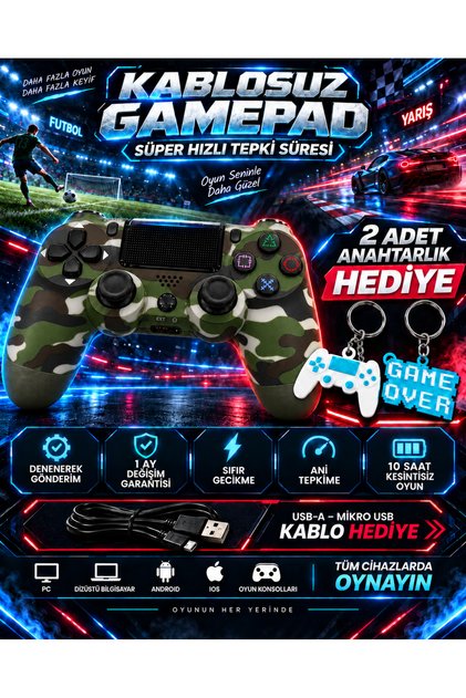 Professionel PS4 Kolu Kablosuz PC Bilgisayar Uyumlu Bluetooth Gamepad / Profesyonel Joystick