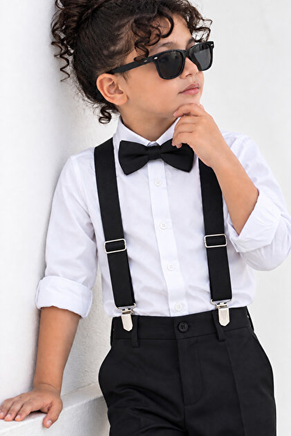 Children's Bow Tie Belt with Strap Black 1-10 Years