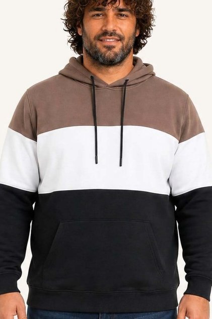 Large Size Hooded 3Ip Sweat Mg 25725 Mink