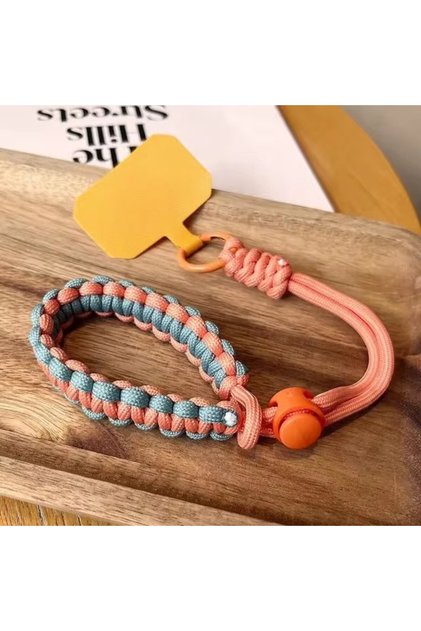 Polyester / Nylon Orange blue 2 Handwoven Adjustable Mobile Phone Universal Lanyard Wrist Strap Outd