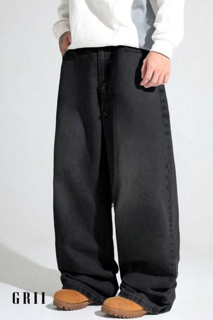 Füme Yıkamalı Baggy Jean