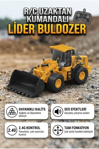 Uzaktan Kumandalı 2.4Ghz Şarjlı 9 Fonksiyonlu Işıklı Sesli 50M Menzilli Oyuncak İş Makinası
