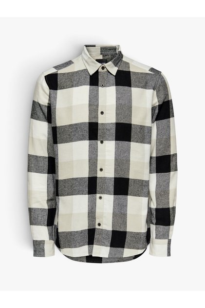 ONSGUDMUND LS 3T CHECK SHIRT NOOS Erkek Beyaz UK Gömlek - 22020301