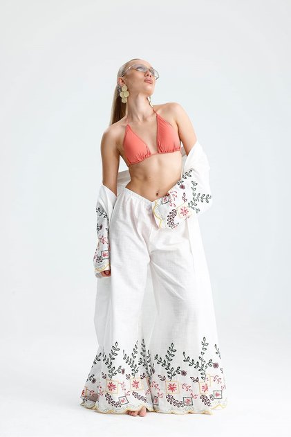 بنطلون أورا طويل مطرز