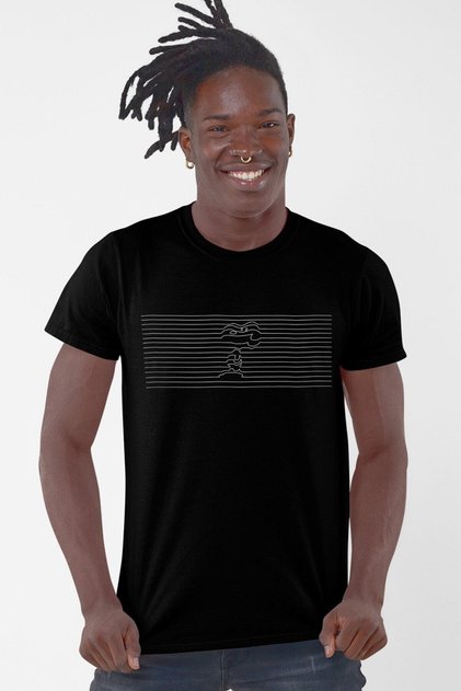 Striped Dog Black Short Sleeve Men's T-shirt