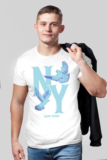 Ny Pigeons White Short Sleeve Men's T-shirt