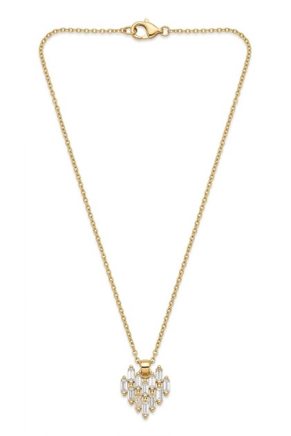 Zircon Stone Gold Heart Detailed Steel Necklace I Special Boxed