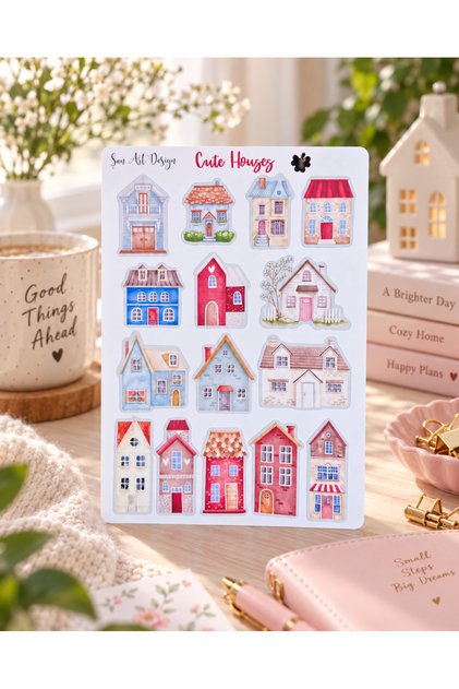 Cute Houses Sticker