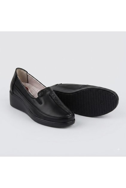 (Clavi) Genuine Leather Inside Soft Comfortable Daily Women's Shoes Black