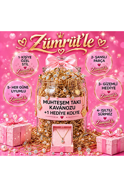 Premium Zarif Işıltılı 7 Adet +1 Hediye Sürpriz Takı Kavanozu Çelik Paslanmaz kararmaz Takılar