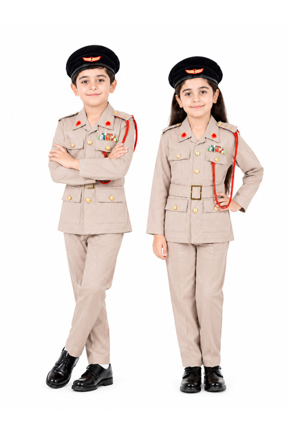 UAE Police Officer Costume – Premium Brown Unisex Set for Kids
