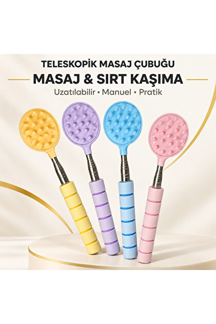 Telescopic Acupressure Massage Stick 58 cm Manual Back Neck Calf Massage Tool and Back Scratcher Practical