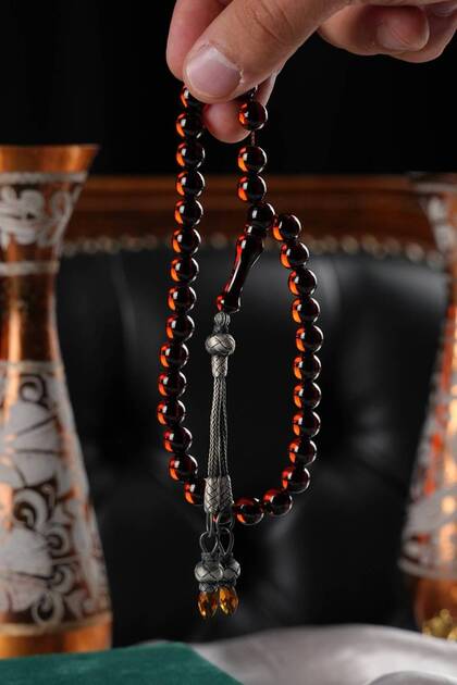 Ankle Length Amber Prayer Beads with Surmeli