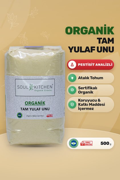 Organik Tam Yulaf Unu Katkısız 500 g