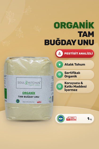 Organik Tam Buğday Unu Katkısız 1000 g