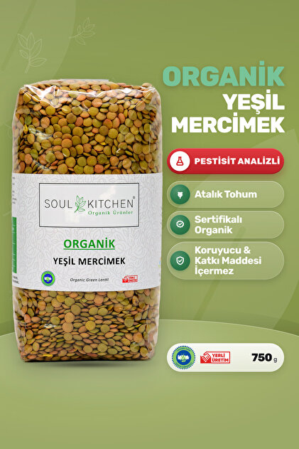 Organik Yeşil Mercimek Yerli Katkısız 750 g