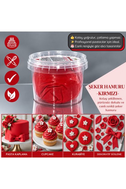 Şeker Sugar Kırmızı Şeker Hamuru 200 gr