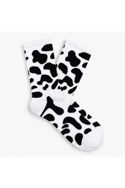 İnek Desenli Soket Çorap - İsme Özel Şerit - Hediye Çanta