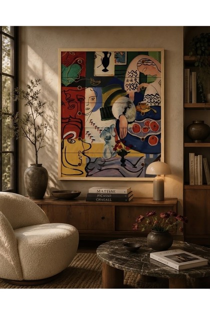 Çerçeveli MDF Modern Soyut Figüratif Sanat Tablosu