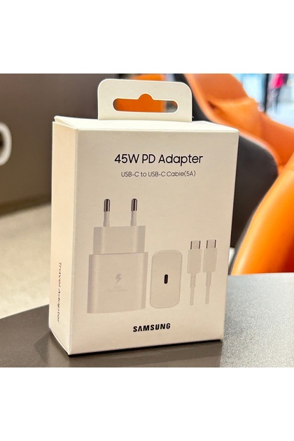 EU White 1M Cable 45W PD Charger Super Fast Charging For Galaxy S25 Ultra Plus FE S2