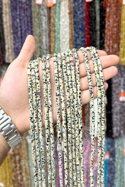 Dalmaçyalı Jasper Taşı Silindir Kesim 5x8mm Doğal Taş Dizi