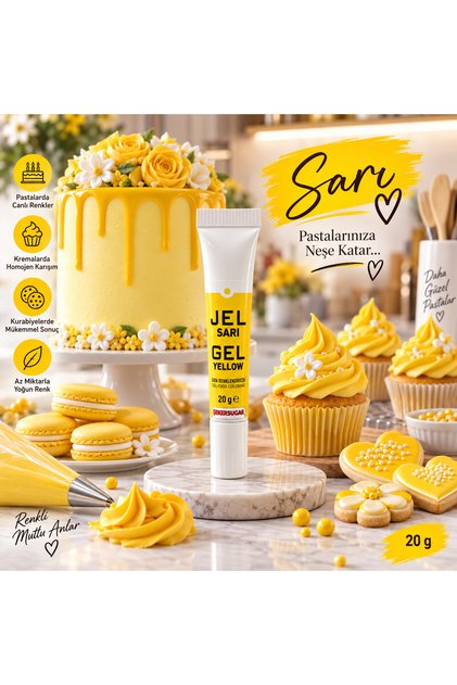 Şeker & Sugar SARI Jel Gıda Boyası (20gr)