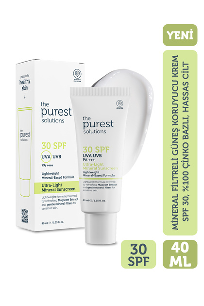Mineral Filter Sunscreen Cream Spf 30, 100% Zinc Based, Sensitive Skin, 40 ml