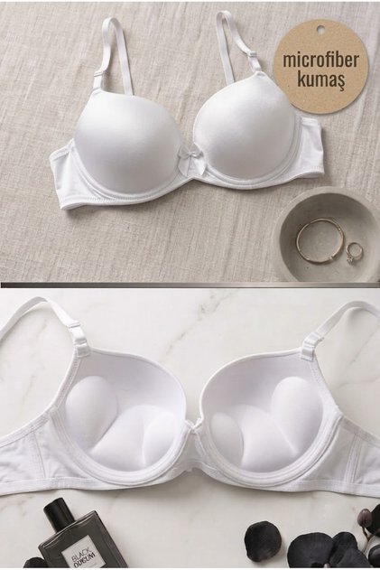 White Ultra Push-Up Premium Support Micro Underwire Silicone Magic Bra