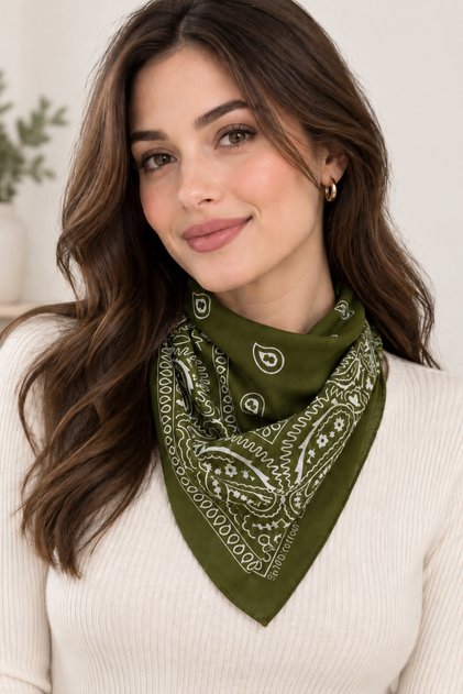 100% Cotton Unisex Ethnic Patterned Bandana Scarf