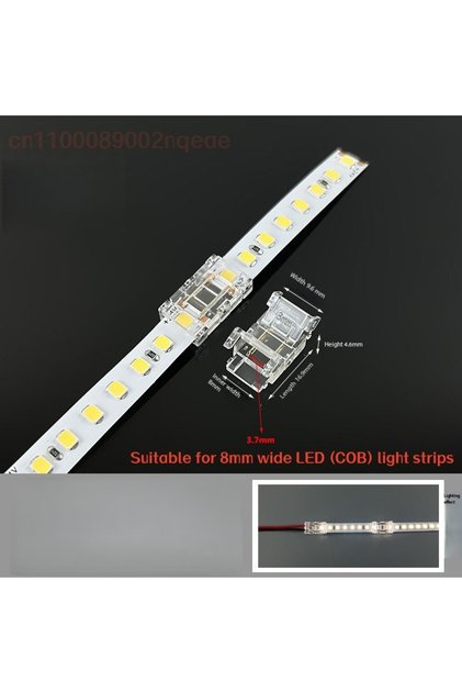 5PCS 8P 2pin IP20 IP65 Strip to Strip COB Connector 8mm 5-24v 2pin LED Strip Terminal Extension Wir
