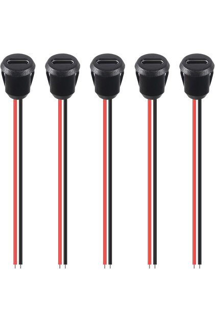 5pcs 5/10PCS Type-C Female Chassis 2 Pin Type-C Female Socket Connector Waterproof Jack Female Charg