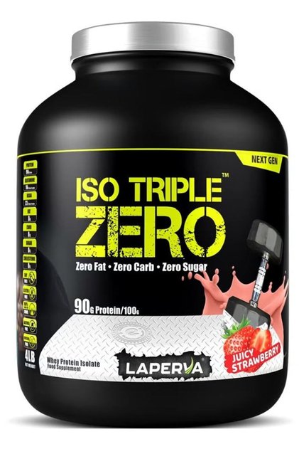 Iso Triple Zero Next Generation Whey Protein, Strawberry, 4 LB, 28 g Protein Per 30 g Serving 0 sugar & 0 carb & 0 fat Supports Muscle Growth