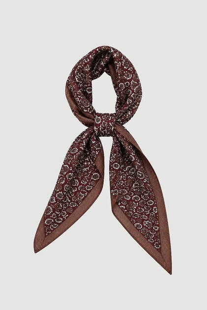 Shawl Patterned Cotton Scarf - Burgundy