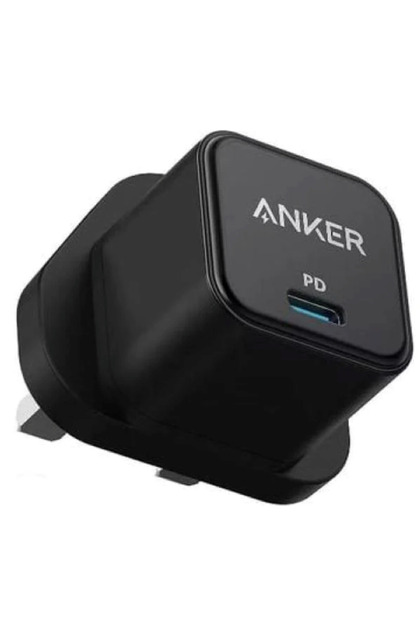 شاحن حائط PowerPort III بقوة 20 واط (الجيل الثاني)، منفذ USB-C واحد، أسود - A2149K12
