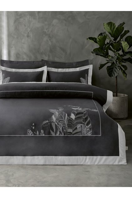 Feel Embroidered Cotton Satin Double Duvet Cover Set